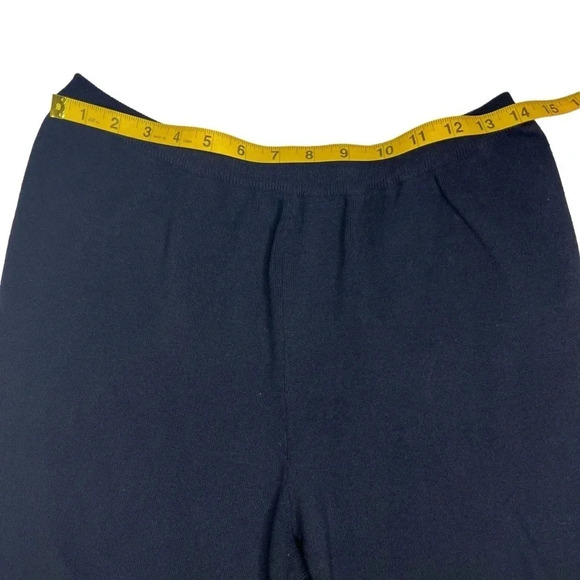 Eileen Fisher Oversized Black Nylon Viscose Blend Elastic Heavy Pant Size Medium - Picture 3 of 7